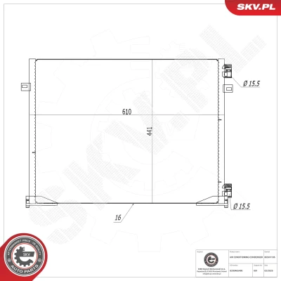Bilde av Kondensator, klimaanlegg Esen skv 86SKV106 opel, renault, vauxhall OE 4417652, 8200465490, 8660003447