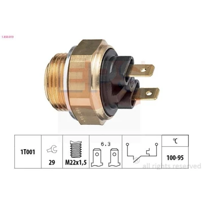 Bilde av EPS 1.850.019 Temperaturbryter, radiator ventilator M22x1,5 Made in Italy OE Equivalent FORD: FIESTA 1, ESCORT 4, OPEL: Kadett D Hatchback