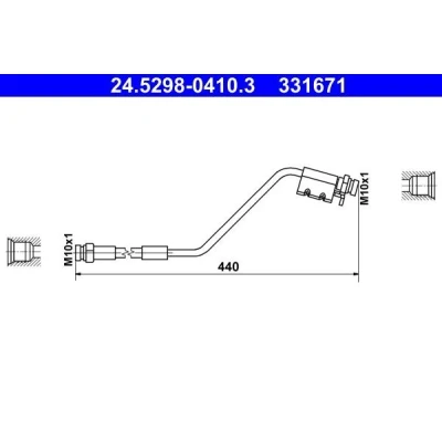 Bilde av ATE 24.5298 0410.3 Bremseslange 440 M10x1 KIA: Venga