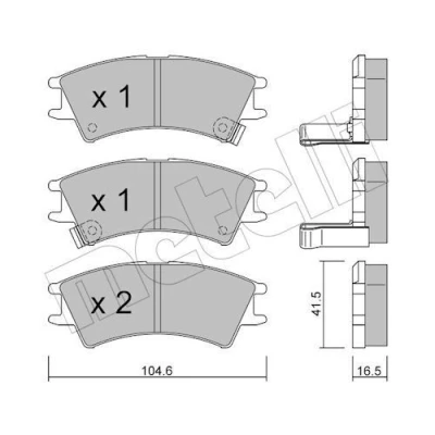 Bilde av Bremseklosser sett METELLI 22 0361 0