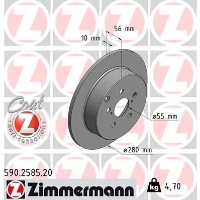 Bilde av Bremseskive, Bakaksel, toyota avensis, avensis kombi, sedan, 42431 05030, 05060