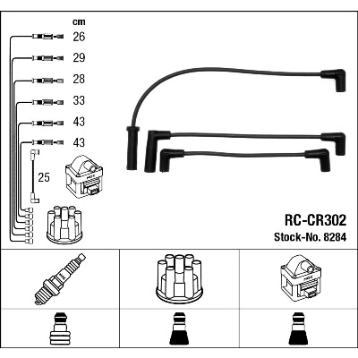 Bilde av NGK 8284 Pluggledninger 7 JEEP: WRANGLER 2