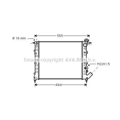 Bilde av PRASCO PEA2247 Radiator Aluminium 380 563 34 med hurtigkoplinger Kjøleribber satt sammen mekanisk PEUGEOT: 206 Hatchback