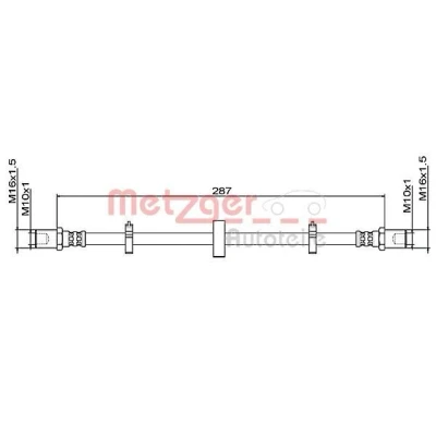 Bilde av METZGER 4111492 Bremseslange 287 IVECO: DAILY 3 Kasten/Kombi, 4 Kasten/Kombi