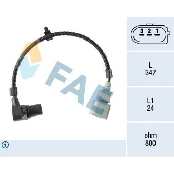 Bilde av FAE 79463 Impulsgiver 3 med flens VOLKSWAGEN: Golf 4, 5, Passat B6 Variant, AUDI: TT Roadster, A3 Hatchback, Sportback