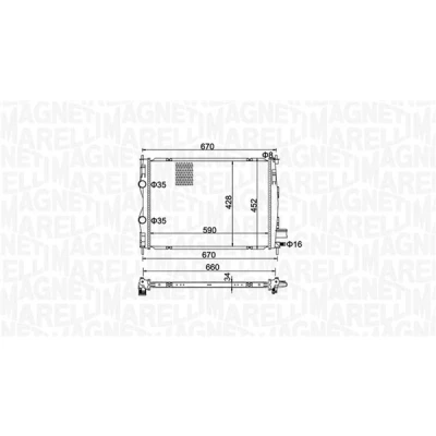 Bilde av MAGNETI MARELLI 350213162600 Radiator 590 428 34 Kjøleribber satt sammen mekanisk NISSAN: Qashqai / Qashqai+2 I