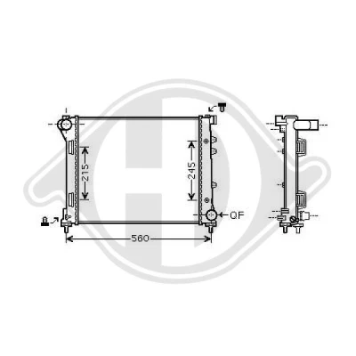 Bilde av DIEDERICHS DCM2002 Radiator Aluminium 480 395 27 Climate FIAT: 500 Hatchback