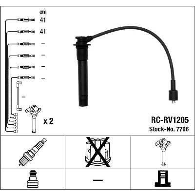 Bilde av NGK 7706 Pluggledninger 2