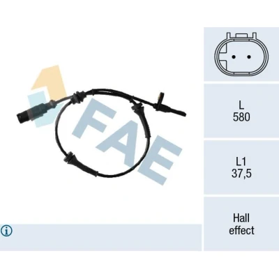 Bilde av FAE 78307 ABS Sensor med kabel Hall prinsipp 2 580