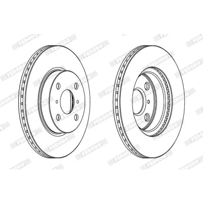 Bilde av FERODO PREMIER Coat+ disc DDF1710C Bremseskiver 255 20 4 100 ventilert belagt uten skruer TOYOTA: iQ
