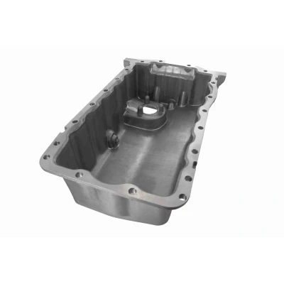 Bilde av VAICO V10 0424 Bunnpanne med oljeplugg uten sensor, oljekartetning, hull for oljenivåmåler, tetningsring Aluminium Original Quality