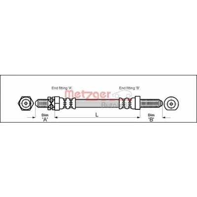 Bilde av METZGER 4112102 Bremseslange 253 M10 x 1 FORD: ESCORT 4 Cabriolet, 3