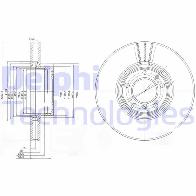 Bilde av DELPHI BG9005 Bremseskiver 324 30 5 ventilert oljet ubehandlet uten hjullager, ABS sensorring BMW: Touring, Sedan