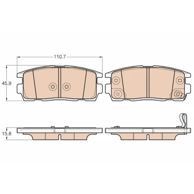 Bilde av TRW GDB3566 Bremseklosser med akustisk slitasjevarsel tilbehør CHEVROLET: Captiva, OPEL: Antara