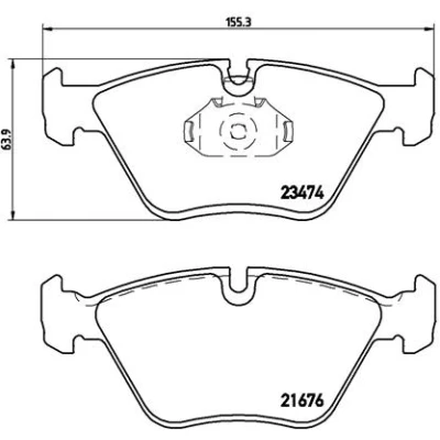 Bilde av BREMBO P 06 042 Bremseklosser klargjort for slitasjeindikator med kolbleklips uten tilbehør BMW: 3 Coupé, 5 Sedan, Sedan