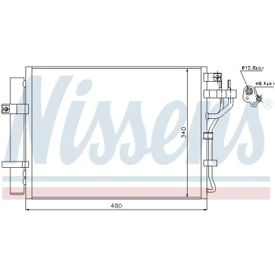 Bilde av NISSENS 940219 Kondensator med tørker Aluminium 480 R 134a KIA: Picanto II