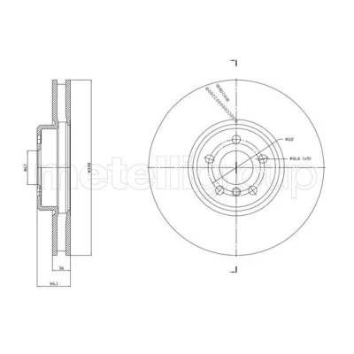 Bilde av METELLI 23 1868C Bremseskiver 348,0 36,0 5 67,0 ventilert spraylakkert BMW: Touring, 7, X3