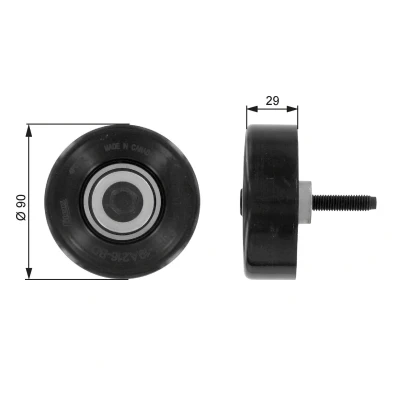 Bilde av GATES FleetRunner Micro V Kit T36089 Styrerulle FORD: Transit Connect Mk1 Van, Focus Hatchback