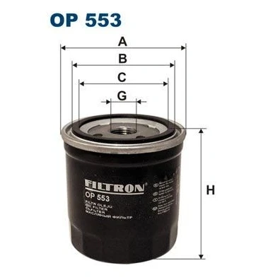 Bilde av FILTRON OP 553 Oljefilter 3/4 16 UNF Påskruingsfilter PEUGEOT: 205 I Hatchback, 505 Sedan, LANCIA: Thema Sedan