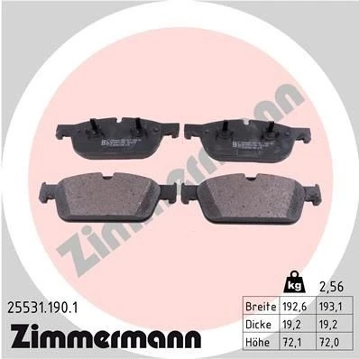 Bilde av ZIMMERMANN 25531.190.1 Bremseklosser klargjort for slitasjeindikator Bildet viser leveranseinnholdet MERCEDES BENZ: GL, GLE SUV, ML Klasse