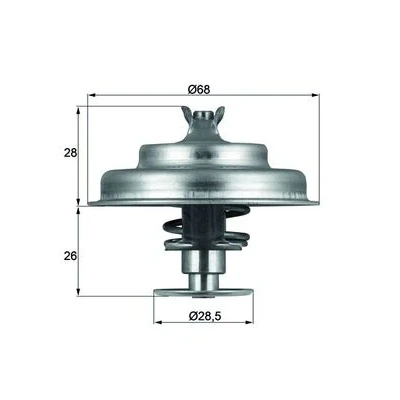 Bilde av MAHLE ORIGINAL TX 75 80D Termostat 80 68 med tetning FORD: Granada, Sierra Mk1 Hatchback, Mk2 Sedan, JEEP: Cherokee II, PEUGEOT: 505 Sedan
