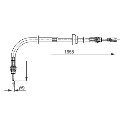 Bilde av BOSCH 1 987 482 879 Bremsekabel 1658, 1422 FORD: Transit Mk6 Flatvogn lastebil/Chassis, Van, Minibuss