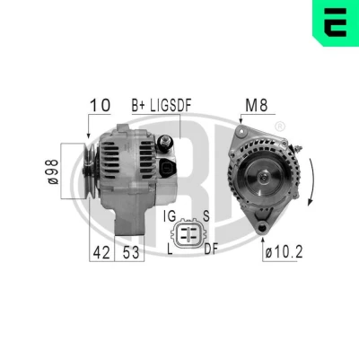 Bilde av ERA 210846A Dynamo 14V 120A TOYOTA: Avensis I Stasjonsvogn, Corolla VIII Liftback, Sedan