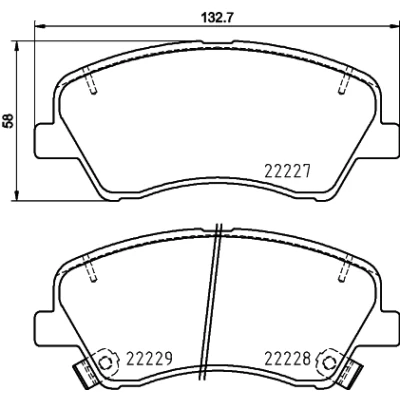 Bilde av HELLA 8DB 355 036 501 Bremseklosser inkl. slitasjevarselkontakt med tilbehør KIA: Rio 4, Stonic Hatchback