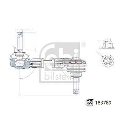 Bilde av FEBI BILSTEIN 183789 Stabstag venstre bakaksel, høyre bakaksel 102mm M10 x 1,25 med muttere FORD: Focus Mk4 Hatchback (HN) 1.0 EcoBoost