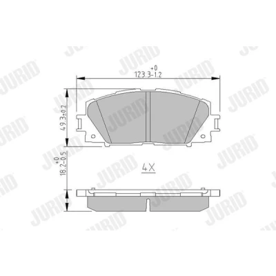 Bilde av JURID 572578J Bremseklosser ikke klargjort for slitasjeindikator uten tilbehør TOYOTA: Yaris II Hatchback, III Hatchback