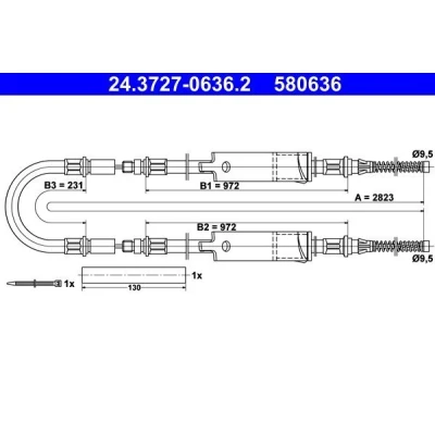 Bilde av ATE 24.3727 0636.2 Bremsekabel 2823