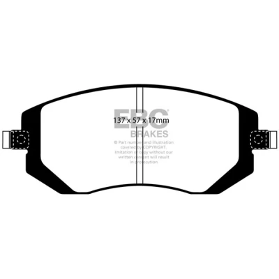 Bilde av EBC Brakes DP1661 Bremseklosser framaksel SUBARU: Forester III, Legacy 4, Impreza III Hatchback