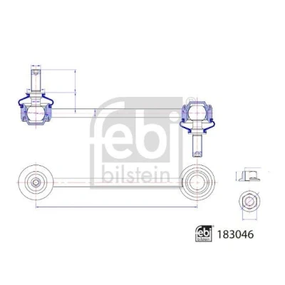 Bilde av FEBI BILSTEIN 183046 Stabstag venstre bakaksel, høyre bakaksel 170 M10 x 1,5 med selvlåsende mutter, mutter Stål