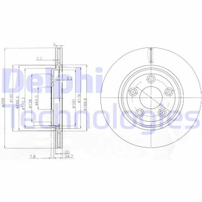 Bilde av Bremseskive, Bakaksel, jaguar s type ii, xj, JLM20802, XR827087, XR858129, XR858224