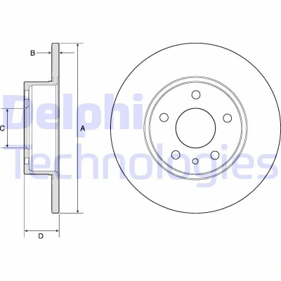 Bilde av DELPHI BG2386 Bremseskiver 251 10 5 fullt ut oljet ubehandlet uten hjullager, ABS sensorring FIAT: BRAVO 2, Stilo Hatchback