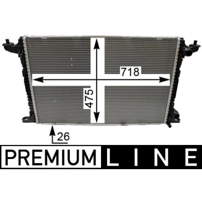 Bilde av MAHLE ORIGINAL CR 2179 000P Radiator 718 475 26 Kjøleribber loddet AUDI: A4 B9 Avant