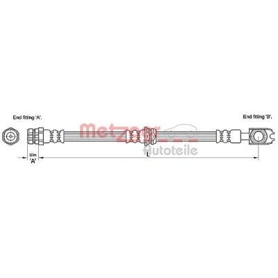 Bilde av METZGER 4110259 Bremseslange 567 VOLKSWAGEN: Golf 4, 4 Variant, SKODA: Octavia 1 Combi, AUDI: A3 Hatchback