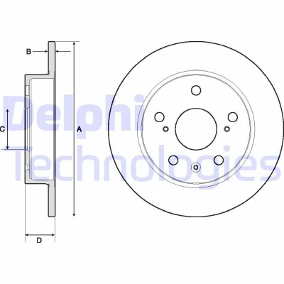 Bilde av DELPHI BG4709C Bremseskiver 259 9 5 fullt ut belagt ubehandlet uten hjullager, ABS sensorring SUZUKI: Vitara IV SUV, SWIFT 4, SX4 II S Cross