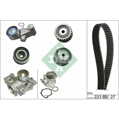 Bilde av INA 530 0426 30 vannpumpe + Registerreimsett med SUBARU: Impreza II Stasjonsvogn, Legacy 4, Forester