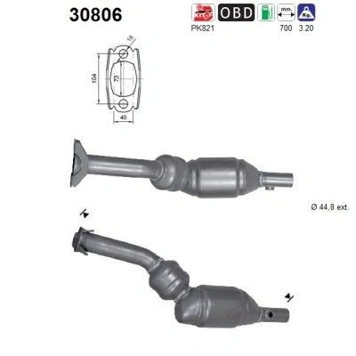 Bilde av AS 30806 Katalysator Euro 5 700mm