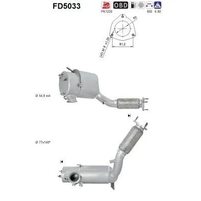 Bilde av AS FD5033 Partikkelfilter Euro 5 Cordierit VOLKSWAGEN: Sharan II