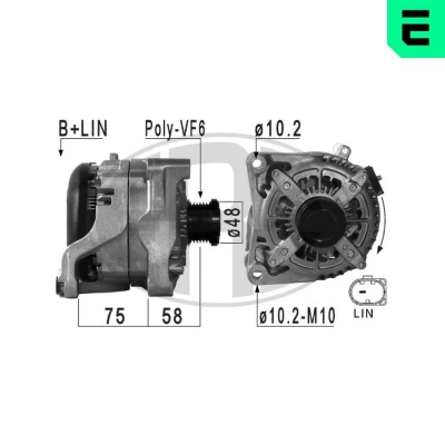 Bilde av ERA 210969A Dynamo 14V 210A BMW: 5 Touring, 3 Sedan, Sedan