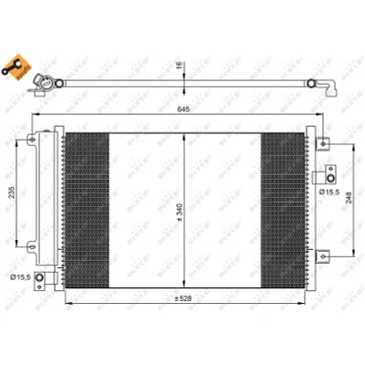 Bilde av NRF EASY FIT 35942 Kondensator med tørker, tetningsring 15,5 Aluminium 528