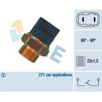 Bilde av EPS 1.850.032 Temperaturbryter, radiator ventilator M22x1,5 Made in Italy OE Equivalent AUDI: Cabriolet B4, A4 B5 Avant, A6 C4 Avant