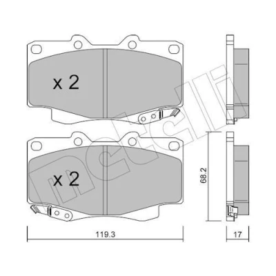 Bilde av Bremseklosser sett, Framaksel, toyota fortuner, hilux flak/chassi, pick up vii, 04465 04030, 04050, 04060, 04630