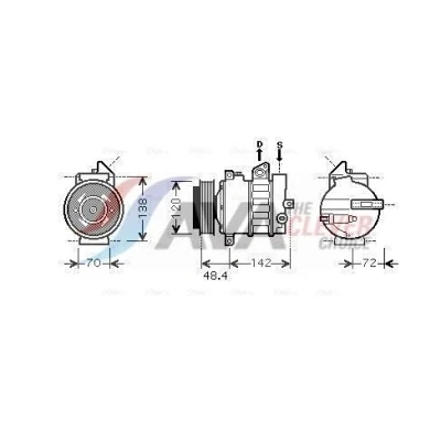 Bilde av Kompressor, klimaanlegg 12V mercedes benz OE 0002306211, 0002309711, 001 230 26 11