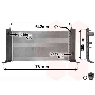 Bilde av VAN WEZEL 17002243 Radiator Aluminium 580 300 20 Kjøleribber satt sammen mekanisk