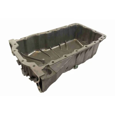 Bilde av VAICO V10 0876 Bunnpanne med oljeplugg tetningsring, uten oljekartetning, hull for oljenivåmåler Aluminium Original Quality