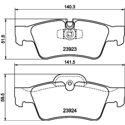 Bilde av HELLA 8DB 355 011 421 Bremseklosser klargjort for slitasjeindikator MERCEDES BENZ: GL, ML Klasse, R Klasse