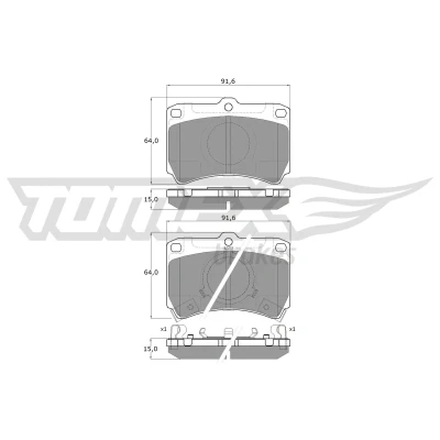 Bilde av TOMEX brakes TX 11 77 Bremseklosser framaksel med akustisk slitasjevarsel MAZDA: 323 III Hatchback, II Hatchback